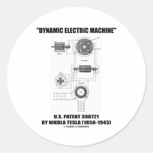 Dynamisches elektrisches Maschine US-Patent 390721 Runder Aufkleber