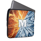 Dynamisches Feuer- und Eis-Element Laptopschutzhülle (Vorne Rechts)