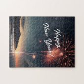 Dynamisches Fireworks Foto Frohes Neues Jahr Grüße Puzzle (Horizontal)