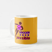 Dynamisches Fußballdesign 2026 Silhouette Kaffeetasse (Vorderseite Links)