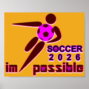 Dynamisches Fußballdesign 2026 Silhouette Poster