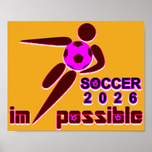 Dynamisches Fußballdesign 2026 Silhouette Poster (Vorne)