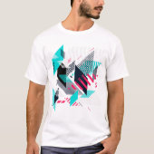 Dynamisches geometrisches Abstrakt T-Shirt (Vorderseite)