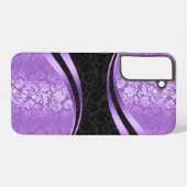 Dynamisches geometrisches Design in lila und schwa Samsung Galaxy Hülle (Rückseite (Horizontal))