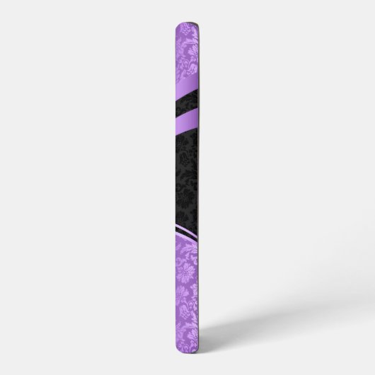 Dynamisches geometrisches Design in lila und schwa Samsung Galaxy Hülle (Linke Seite)