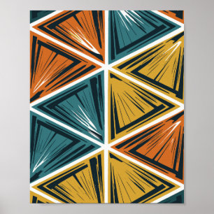 Dynamisches geometrisches Dreiecks Muster Poster