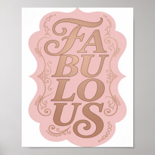 Dynamisches Gold FABULOUS 3D-Textkunstwerk Poster