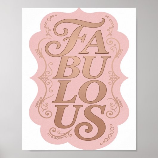 Dynamisches Gold FABULOUS 3D-Textkunstwerk Poster (Vorne)