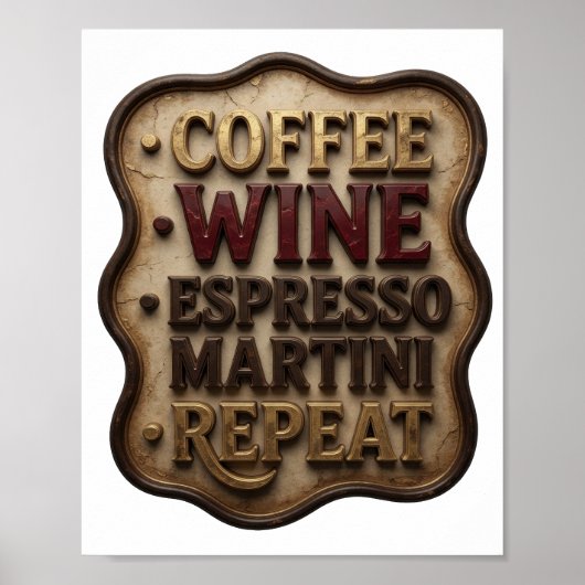 Dynamisches Gold KAFFEE WEIN ESPRESSO MARTINI WIED Poster (Vorne)