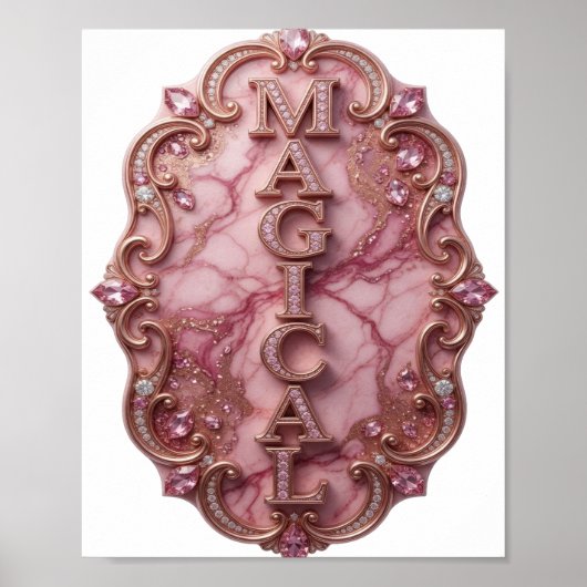 Dynamisches Gold MAGISCHE 3D-Textkunst Poster (Vorne)