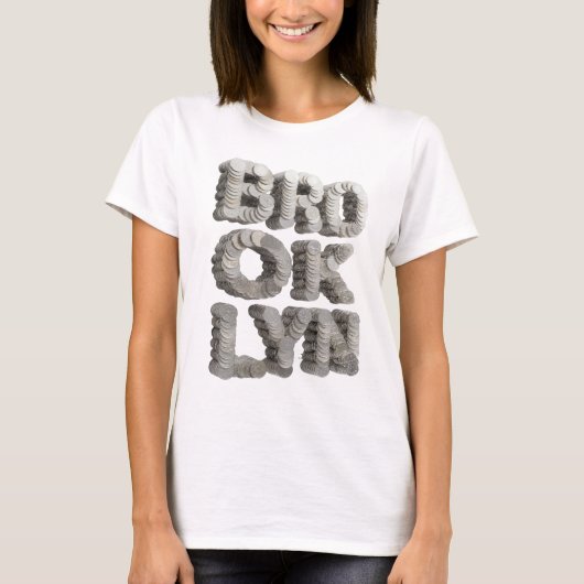 Dynamisches Grau BROOKLYN Custom Design T-Shirt (Vorderseite)