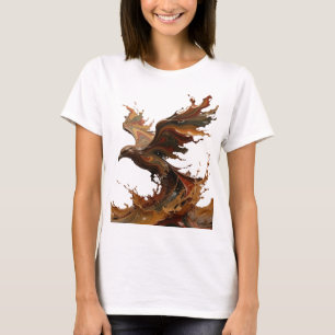Dynamisches Grau COFFEE BIRD 3D Text Art T-Shirt