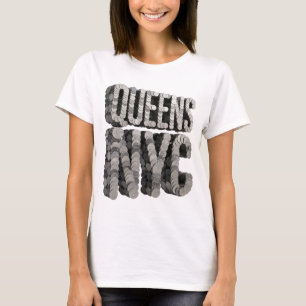 Dynamisches Grau QUEENS NYC Maßdesign T-Shirt