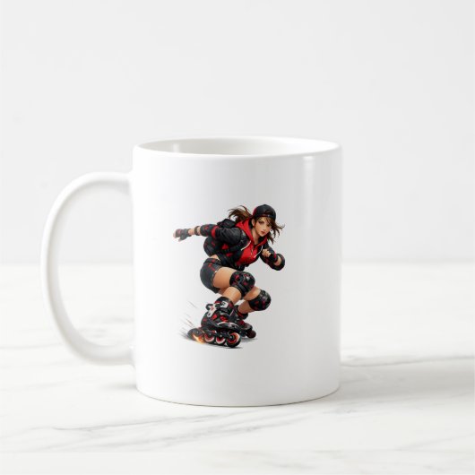 Dynamisches Inline-Skating-Sportdesign Kaffeetasse (Links)