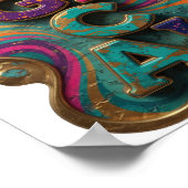 Dynamisches Lila MAGISCHES Statement-Design Poster (Ecke)