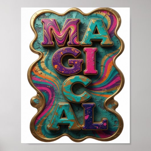 Dynamisches Lila MAGISCHES Statement-Design Poster (Vorne)