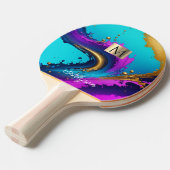 Dynamisches Liquid Abstrakt, Name & Monogramm, Vs Tischtennis Schläger (Vorderseite)
