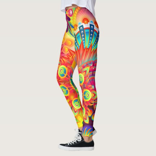 Dynamisches Mode-Fraktal farbenfroh Leggings (Links)