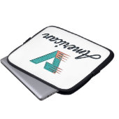 Dynamisches modernes Emblem-Design für Bewegung Laptopschutzhülle (Vorne Knopf)