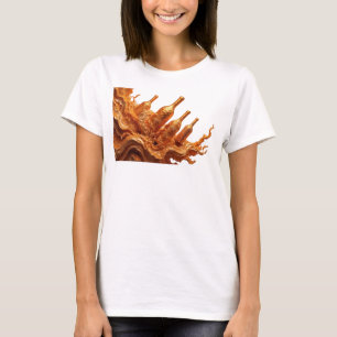 Dynamisches Orange ABSTRACT ART Design T-Shirt