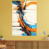 Dynamisches Orange Blau Abstrakt Expressionismus K Leinwanddruck (Insitu (Wohnzimmer))