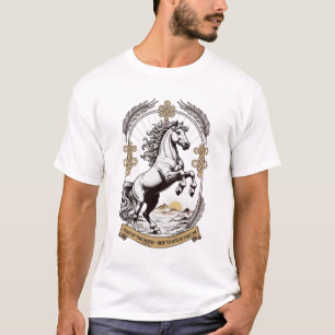 Dynamisches Pferde-Emblem, Chinesisches Neujahrsge T-Shirt