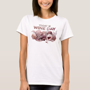 Dynamisches Pink HEUTE IST WEINTAG Zitat-Shirt T-Shirt