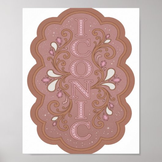 Dynamisches Pink ICONIC Grafikdesign Poster (Vorne)