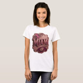 Dynamisches Pink MIAMI Textdesign T-Shirt (Vorne ganz)