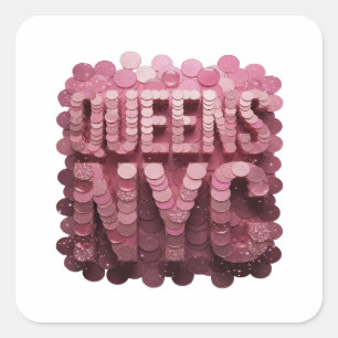 Dynamisches Pink QUEENS NYC Sticker Design
