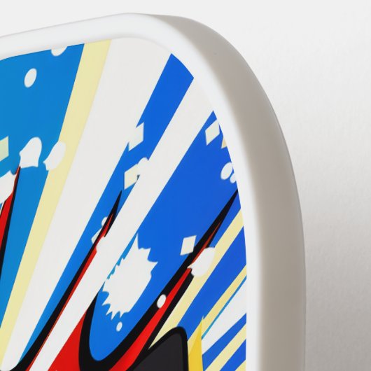 Dynamisches 'POW'-Comic-Paddel Pickleball Schläger (Linke Seite)