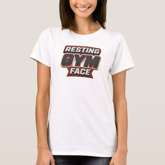 Dynamisches RESTING GYM FACE Mode-Print T-Shirt (Vorderseite)