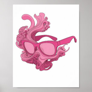 Dynamisches Rosa ABSTRACT ART Künstlerisches Motiv Poster