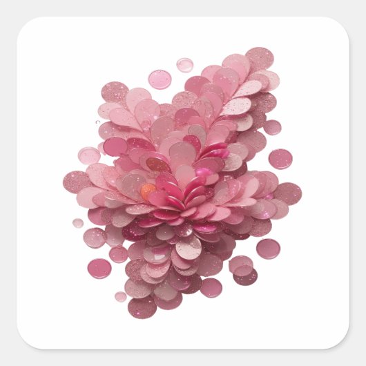 Dynamisches Rosa Abstract Sticker Grafik (Vorderseite)