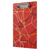 Dynamisches rotes abstraktes geometrisches Monogra Klemmbrett (Links)