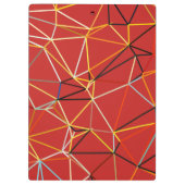 Dynamisches rotes abstraktes geometrisches Monogra Klemmbrett (Rückseite)