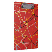 Dynamisches rotes abstraktes geometrisches Monogra Klemmbrett (Rechts)