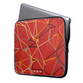 Dynamisches rotes abstraktes geometrisches Monogra Laptopschutzhülle (Vorderseite Links)