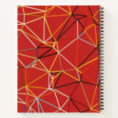 Dynamisches rotes abstraktes geometrisches Monogra Notizblock (Rückseite)