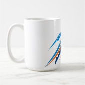 Dynamisches Runner-Logo Blau Orange Geschwindigkei Kaffeetasse (Links)