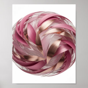 Dynamisches Silber ABSTRACT ART Abstrakte Gestaltu Poster