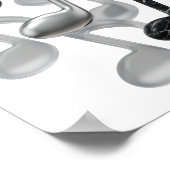 Dynamisches Silber ABSTRACT ART Grafikdesign Poster (Ecke)