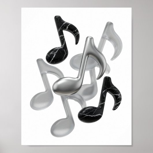 Dynamisches Silber ABSTRACT ART Grafikdesign Poster (Vorne)