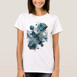 Dynamisches Silber ABSTRACT ART Künstlerisches Mot T-Shirt