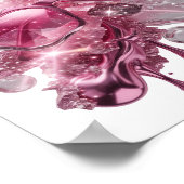 Dynamisches Silber ABSTRACT ART Kunstprint v2 Poster (Ecke)