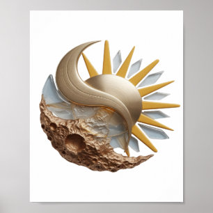 Dynamisches Silber ABSTRACT ART Mode Druck Poster