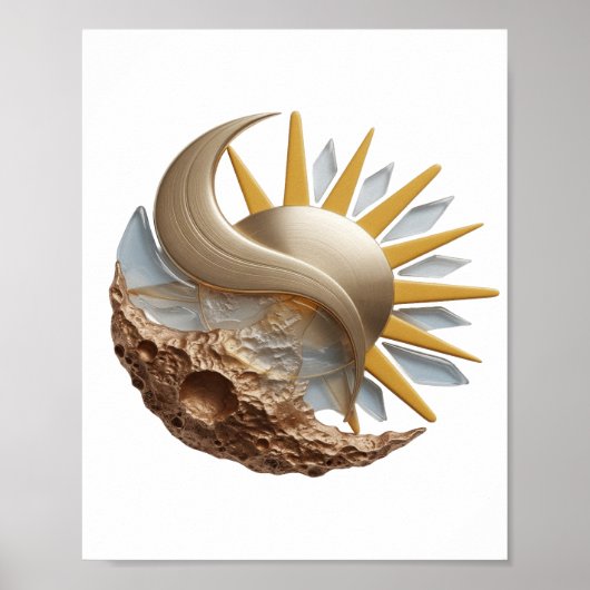 Dynamisches Silber ABSTRACT ART Mode Druck Poster (Vorne)