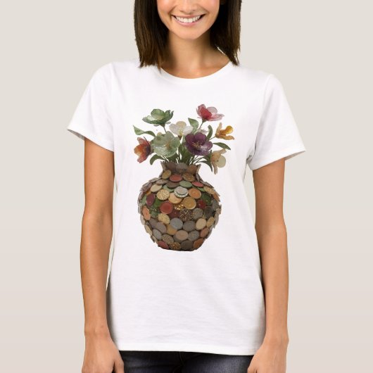 Dynamisches Silber ABSTRACT ART Mode Druck T-Shirt (Vorderseite)