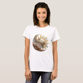 Dynamisches Silber ABSTRACT ART Mode Druck T-Shirt (Vorne ganz)