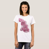 Dynamisches Silber ABSTRACT ART Mode Druck T-Shirt (Vorne ganz)